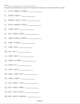 Significant Figures Practice Worksheet Chemistry Answers