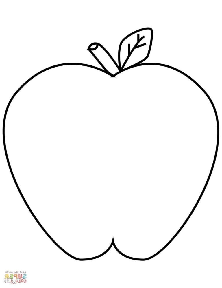 Apple Picture Coloring Sheet