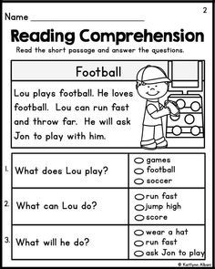 Free Reading Comprehension Worksheets Grade 1