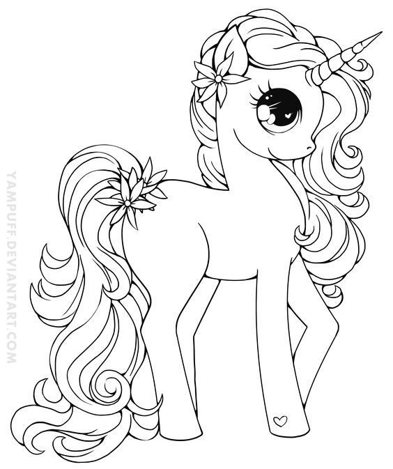 Adorable Cute Unicorn Coloring Pages