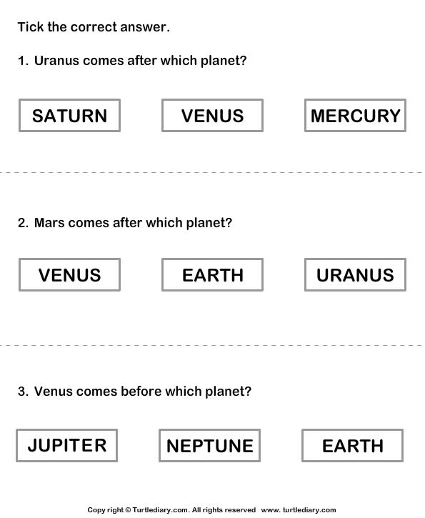 Solar System Science Worksheets For Grade 4 With Answers