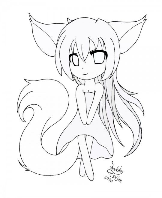 Anime Character Anime Coloring Pages Easy