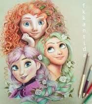 All Disney Princess Drawing With Colour
