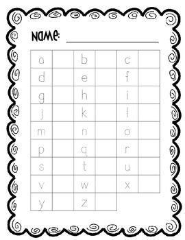 Free Alphabet Assessment Sheet