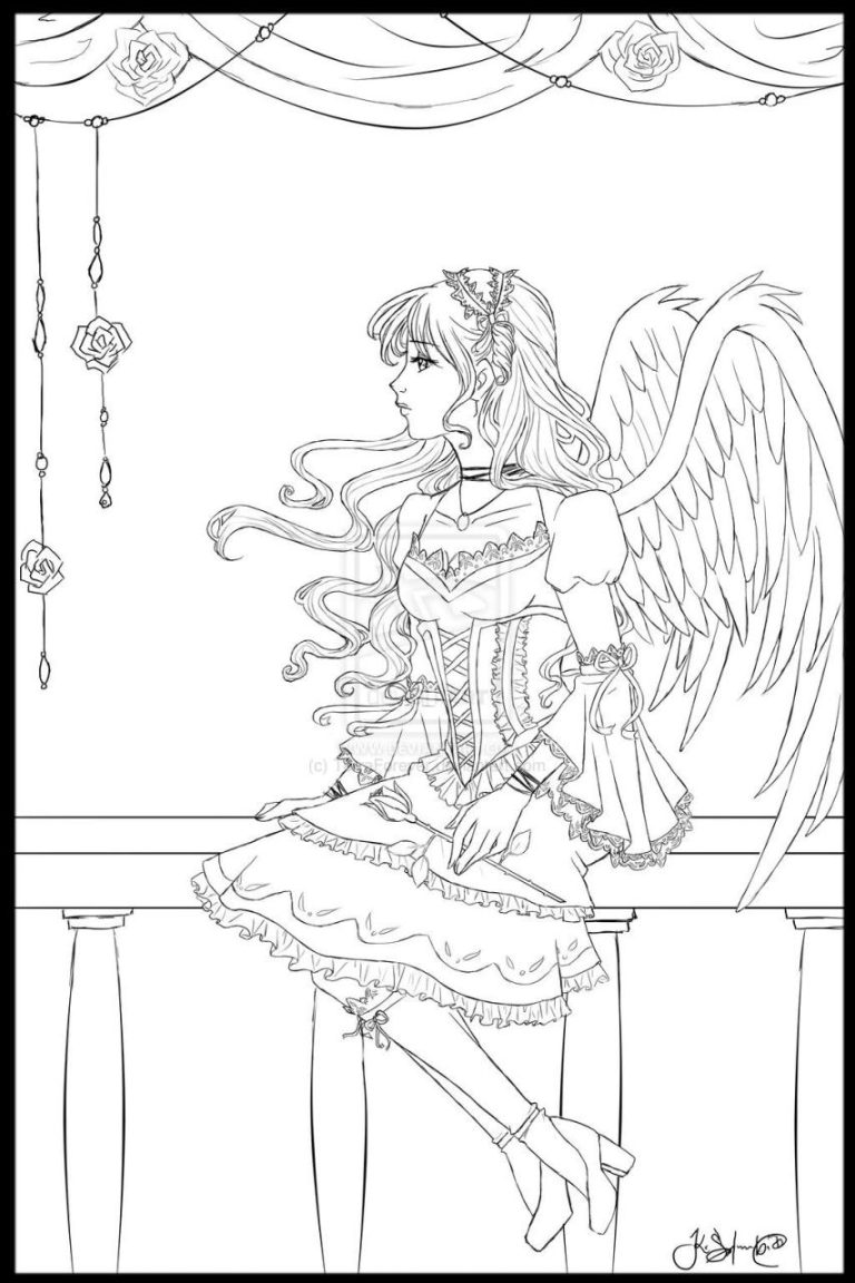 Angel Gothic Anime Coloring Pages