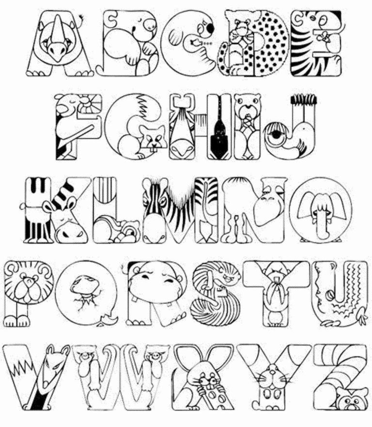 Alphabet Colouring Pages Free