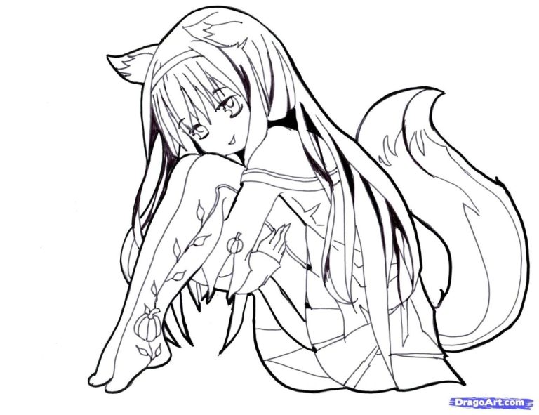 Anime Wolf Coloring Pictures