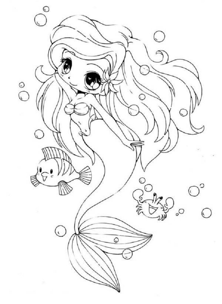Anime Mermaid Coloring Pages Printable