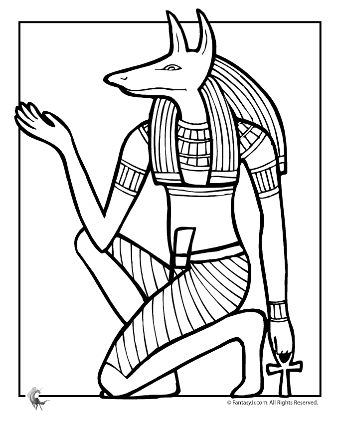 Anubis Egyptian Gods Coloring Pages