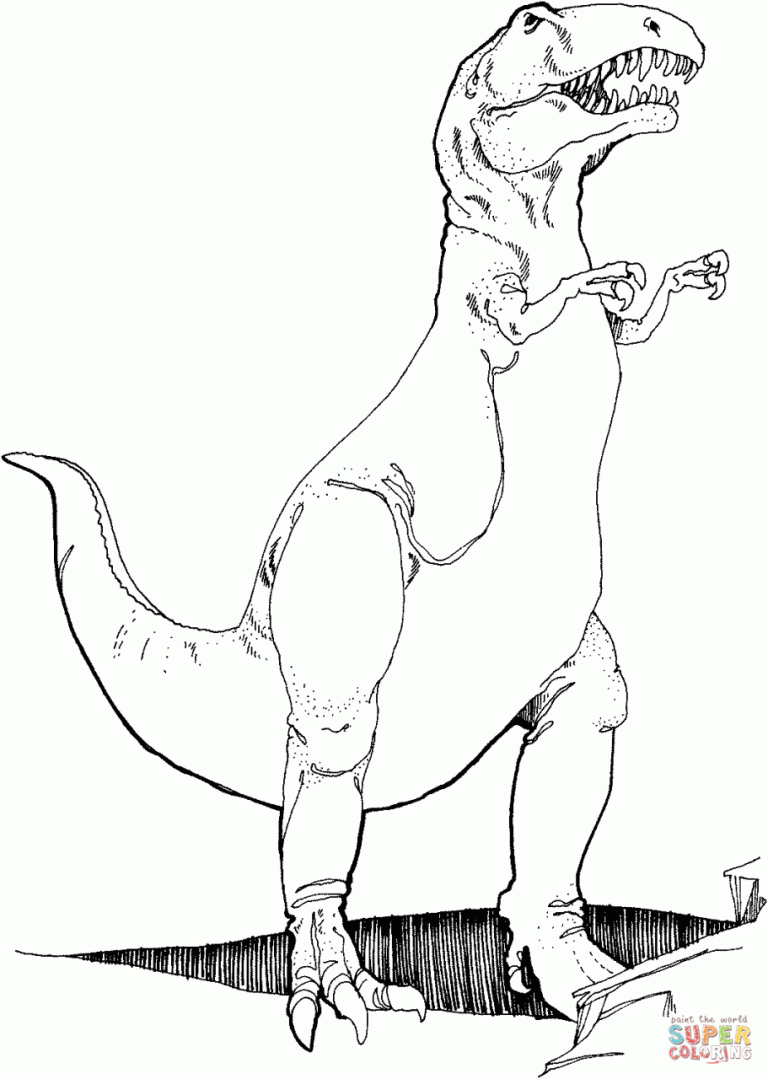 T Rex Realistic Dinosaur Coloring Pages