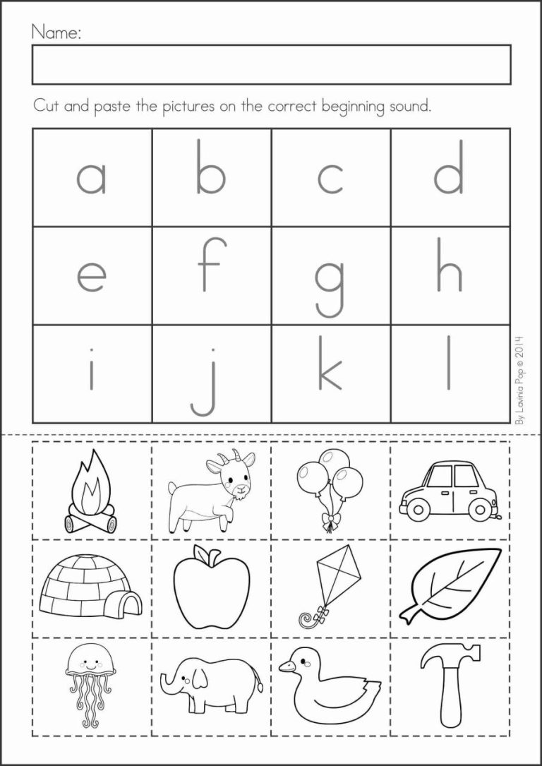 Free Printable Kindergarten Cutting Worksheets