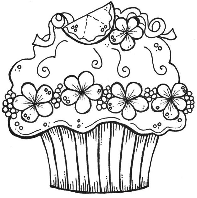 Birthday Cupcake Coloring Sheet