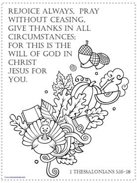 Christian Thanksgiving Coloring Pages Free