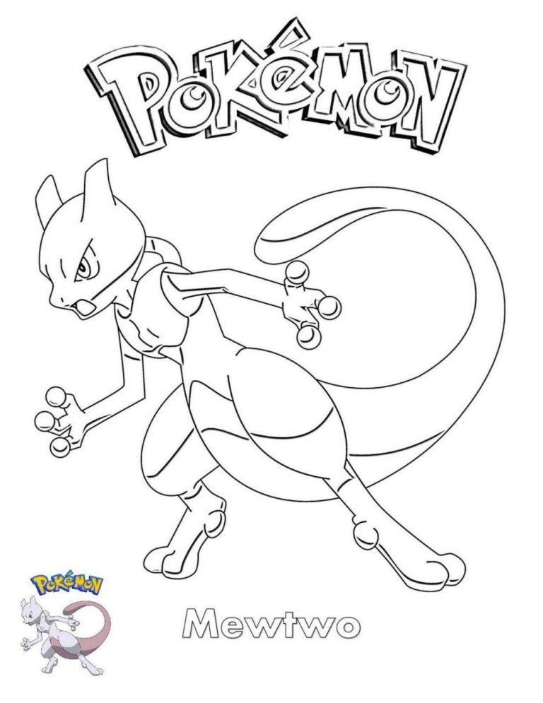 Legendary Pokemon Coloring Pages Mewtwo