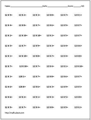 Free Printable 4 Times Table Worksheets