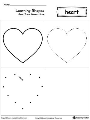 Heart Shape Worksheet For Kindergarten