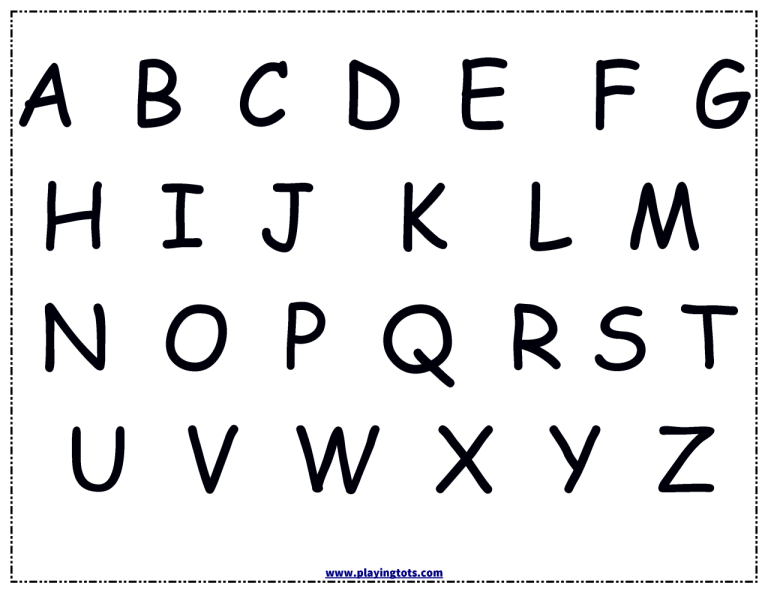 Preschool Alphabet Chart Printable Pdf