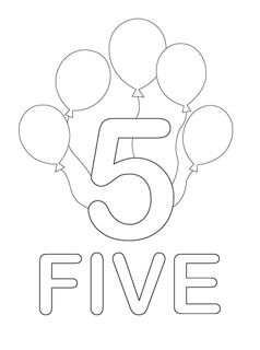 Printable Number 5 Coloring Page