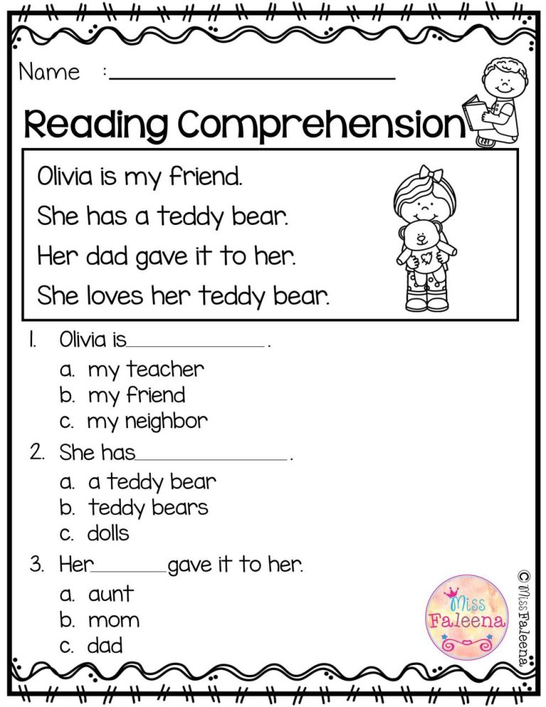 Free Printable Kinder Reading Worksheets