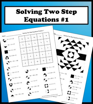7th Grade Two Step Algebra Equations Worksheets