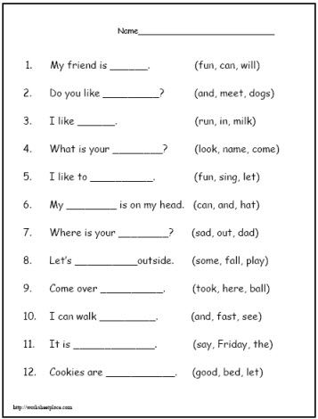 English Work Sheets For Grade 4