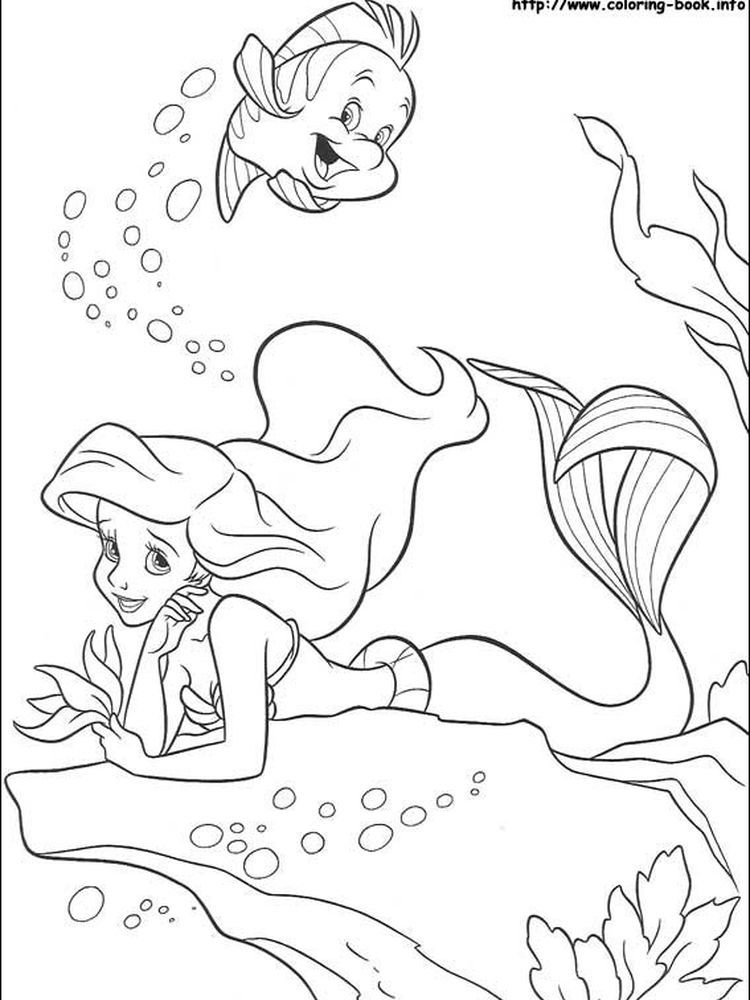 Little Mermaid Coloring Pages Disney