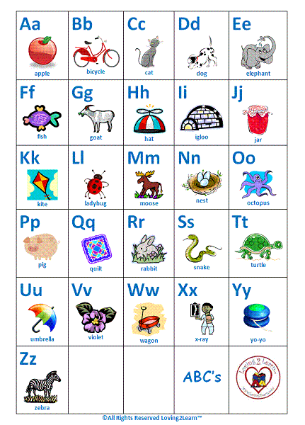 Full Size Alphabet Chart Printable Free