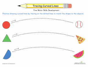 Tracing Curved Lines Worksheets For Kindergarten