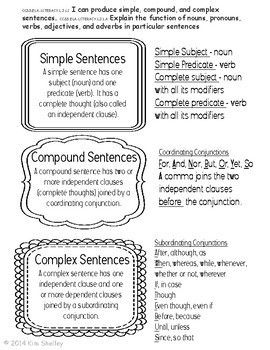 6th Grade Simple Compound And Complex Sentences Worksheet
