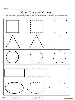 Free Printable Coloring Shapes Worksheets For Kindergarten
