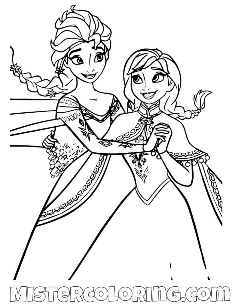Princess Coloring Pages Elsa And Anna