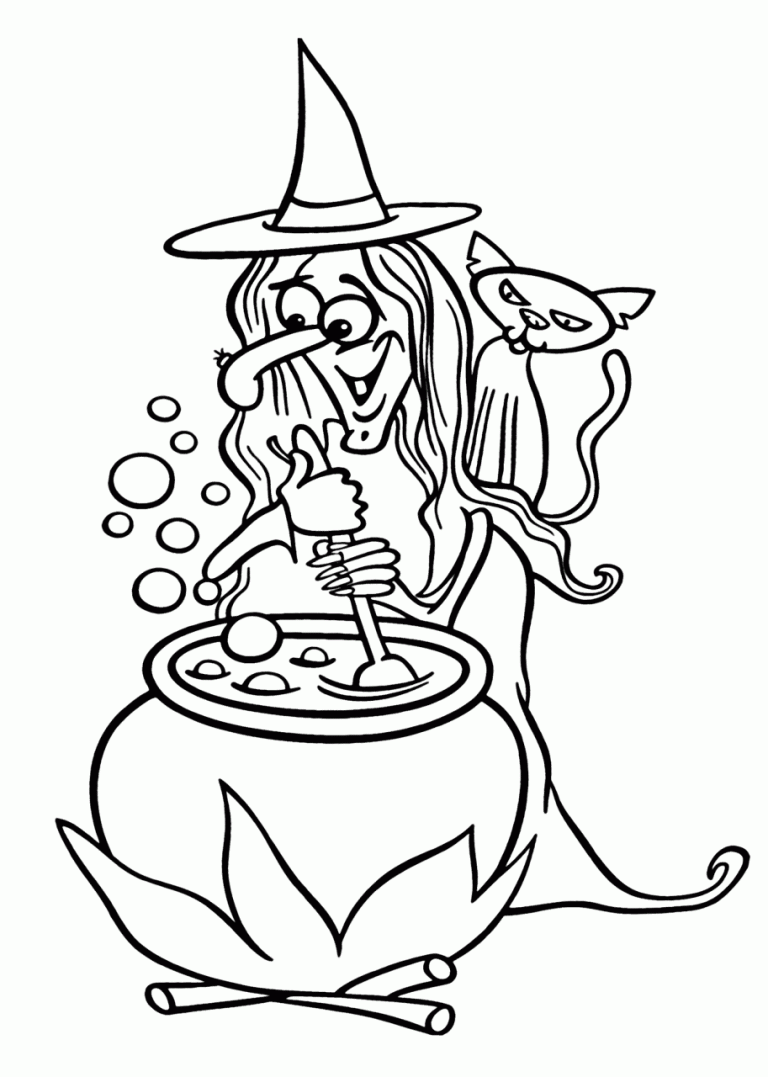 Free Coloring Pages Halloween Witches