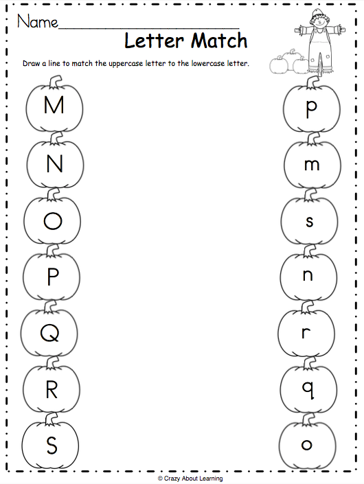 Identification Alphabet Matching Worksheets For Pre-k