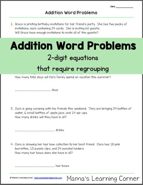 Three Digit Addition Word Problems 3rd Grade