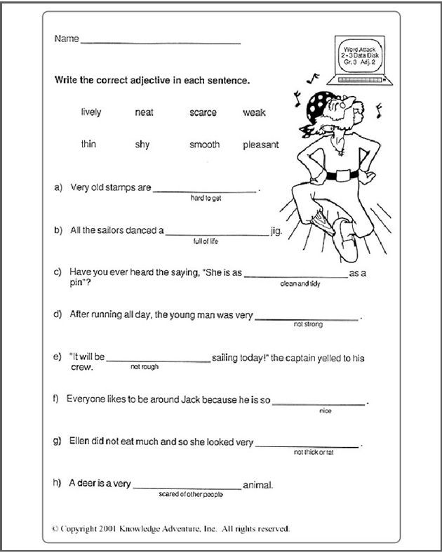 Free Printable 4th Grade Grade 4 English Worksheets