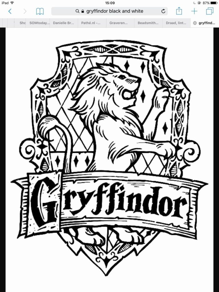 Gryffindor Hogwarts Coloring Pages