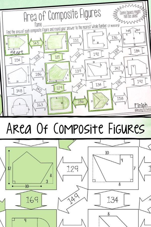 Area Of Composite Figures Worksheet 7th Grade Answer Key