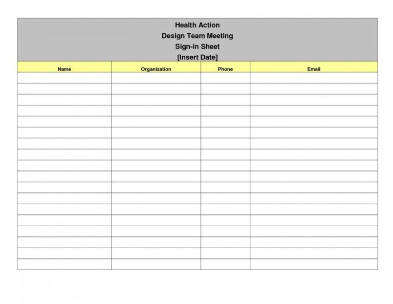 Free Printable Safety Meeting Sign In Sheet