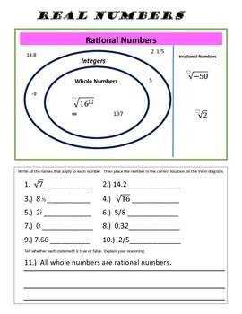 Examples Of Rational And Irrational Numbers Worksheet