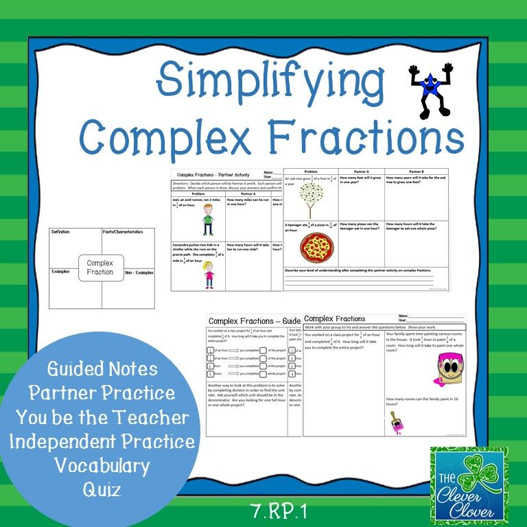 Grade Simplifying Complex Fractions Worksheet