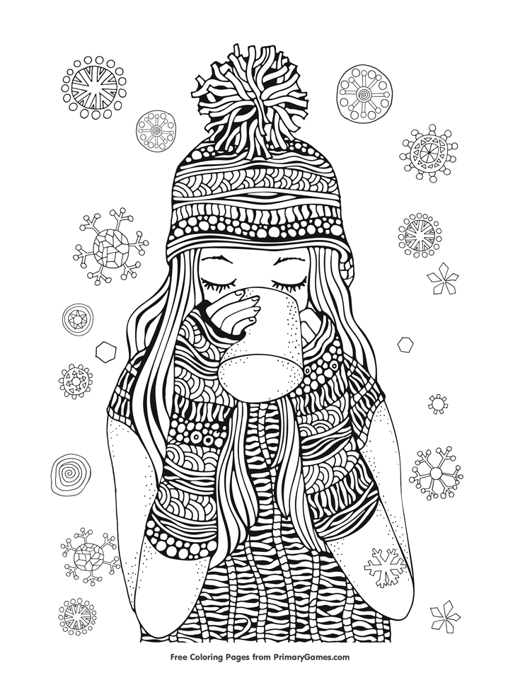 Beautiful Coloring Pages For Girls Hard