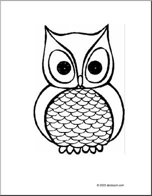 Simple Owl Drawing Colour