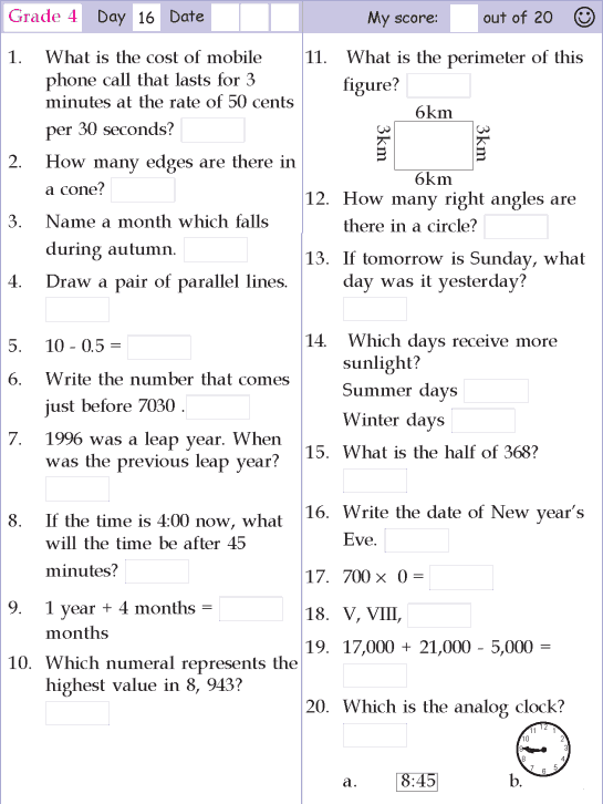 Grade 4 Ncert Class 4 Maths Worksheets
