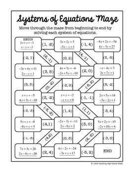 Answer Key Two Step Equation Maze Answer Sheet