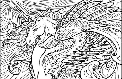 Printable Unicorn Coloring Pages Hard