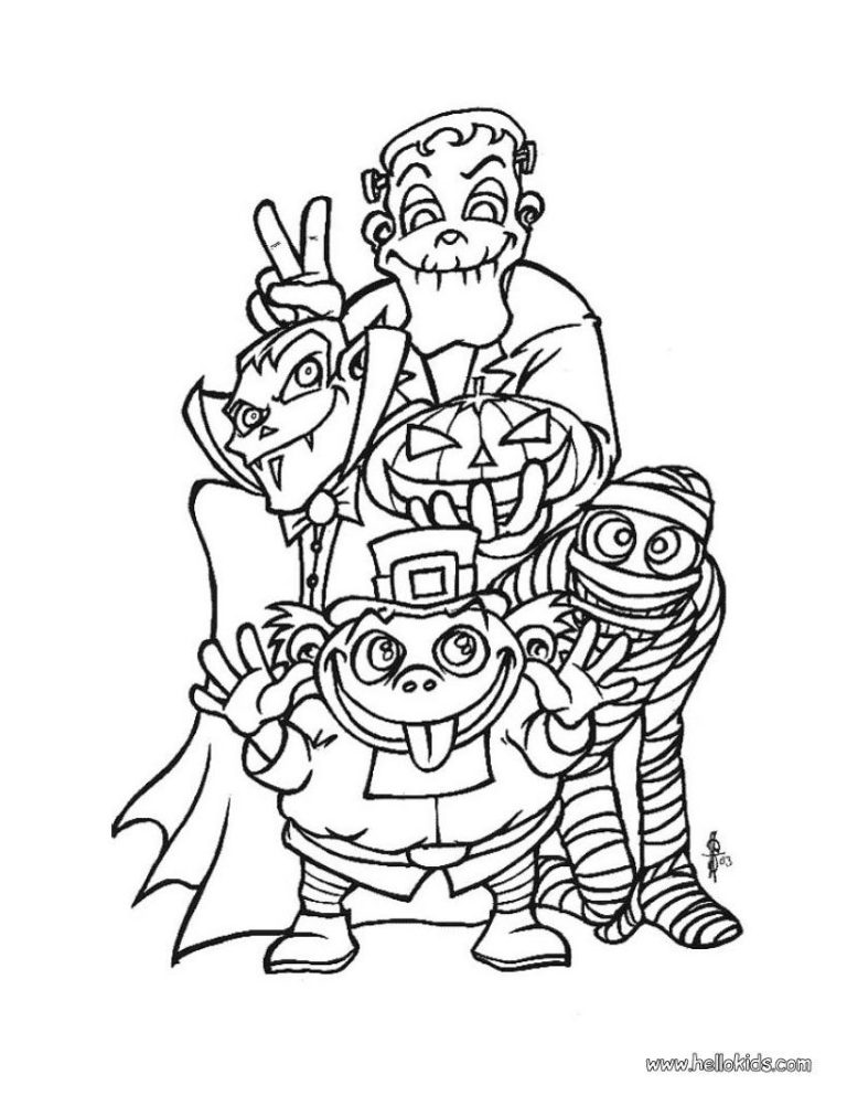 Printable Coloring Pages Halloween Monsters