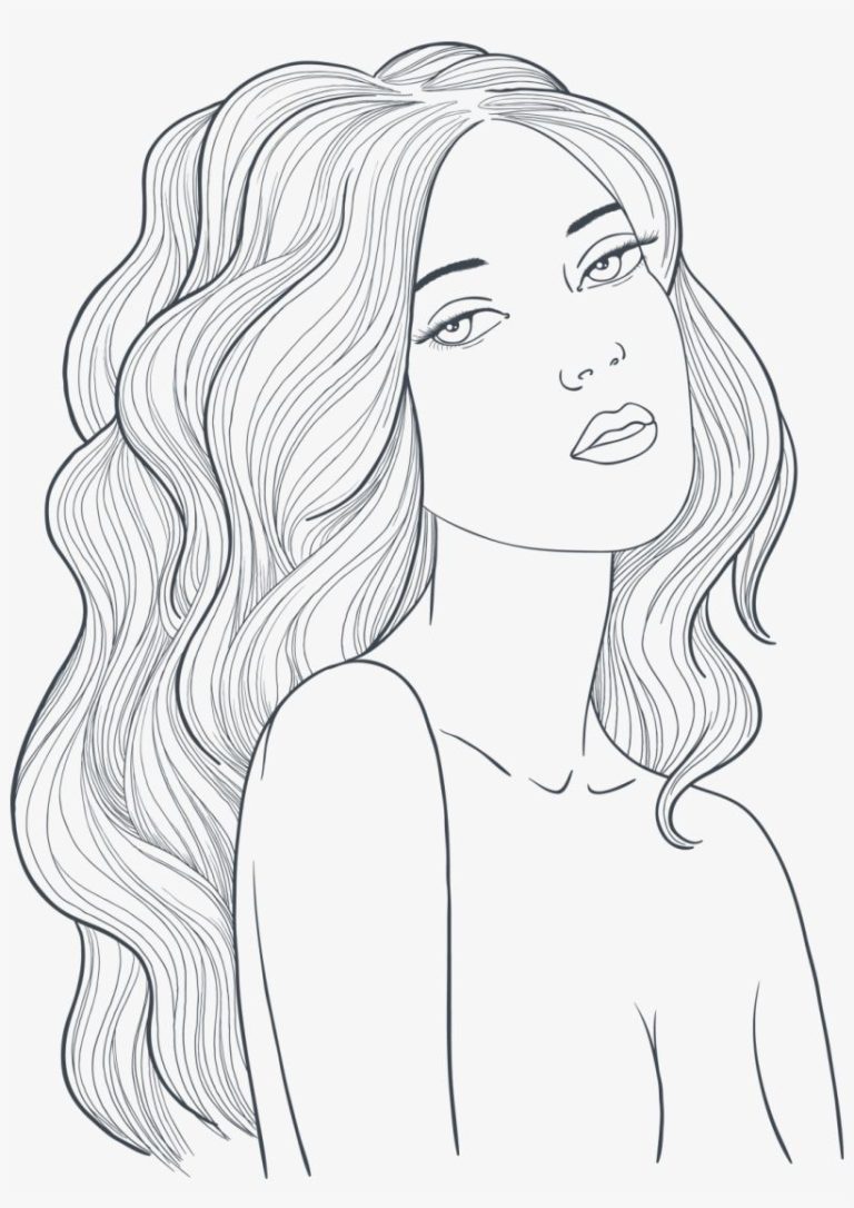Long Hair Coloring Pages Of Girls