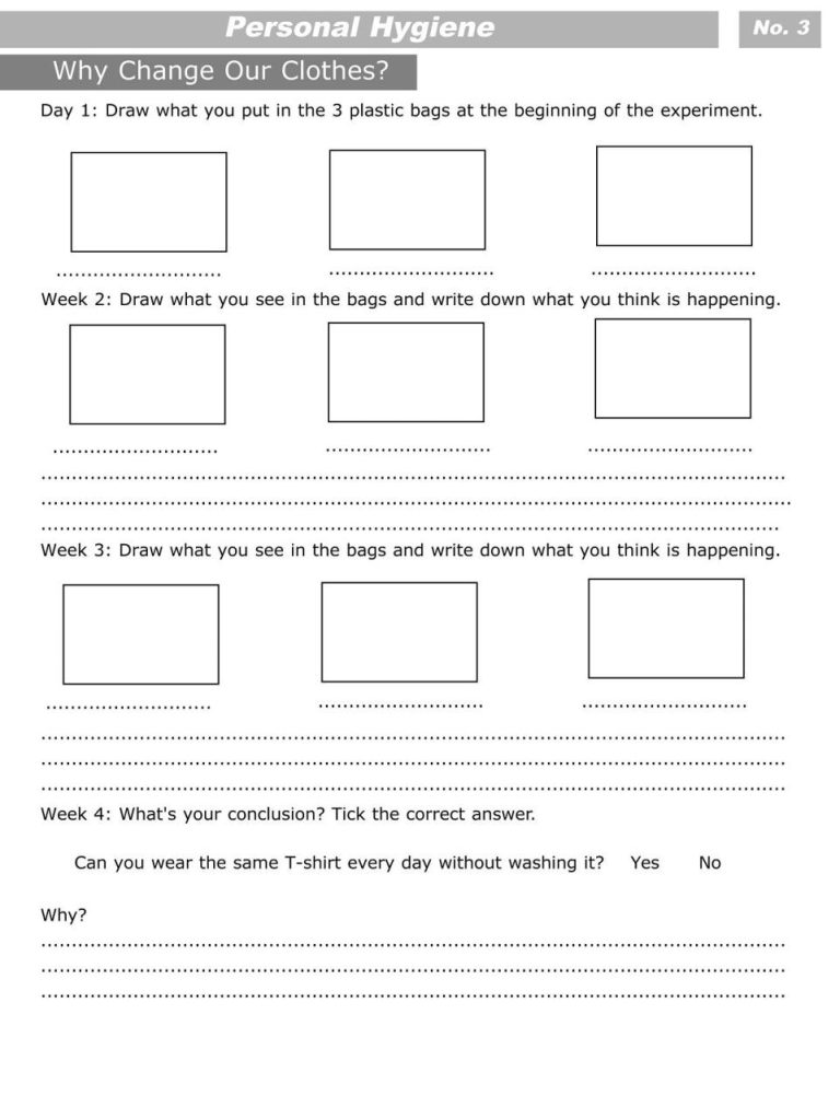 Printable Worksheets Personal Hygiene Worksheets Pdf For Kids