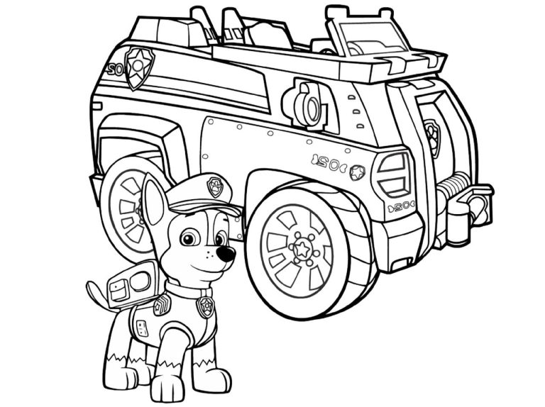 Printable Paw Patrol Vehicles Coloring Pages