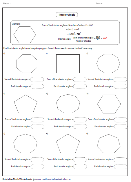 Angles In Polygons Worksheet Pdf
